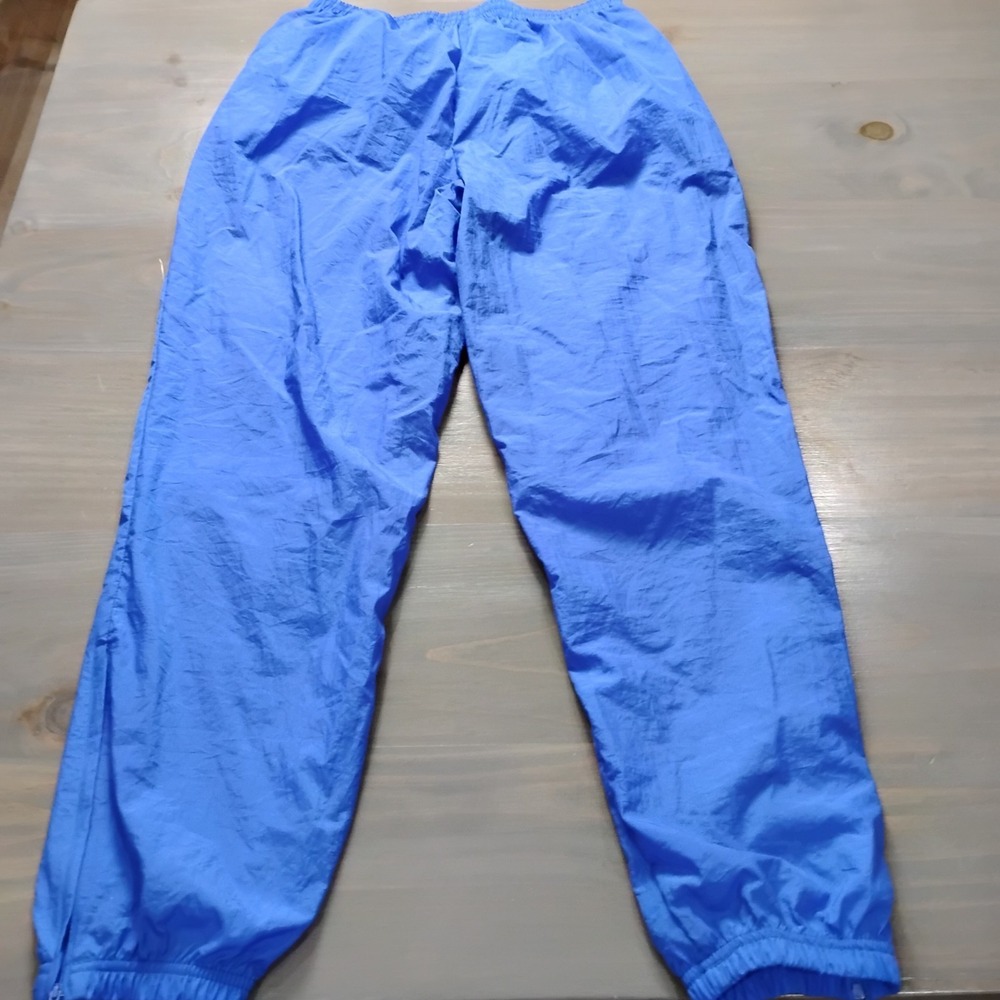Vintage 90s Reebok Joggers Mens L Blue Classic Logo Lined Pants Zipper Ankle